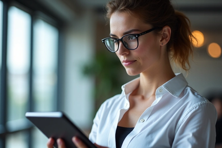 Person reading a legal document on a tablet, symbolizing understanding terms of service.